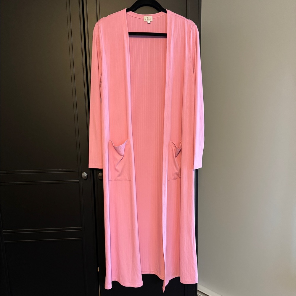 Long Ribbed Pick Cardigan